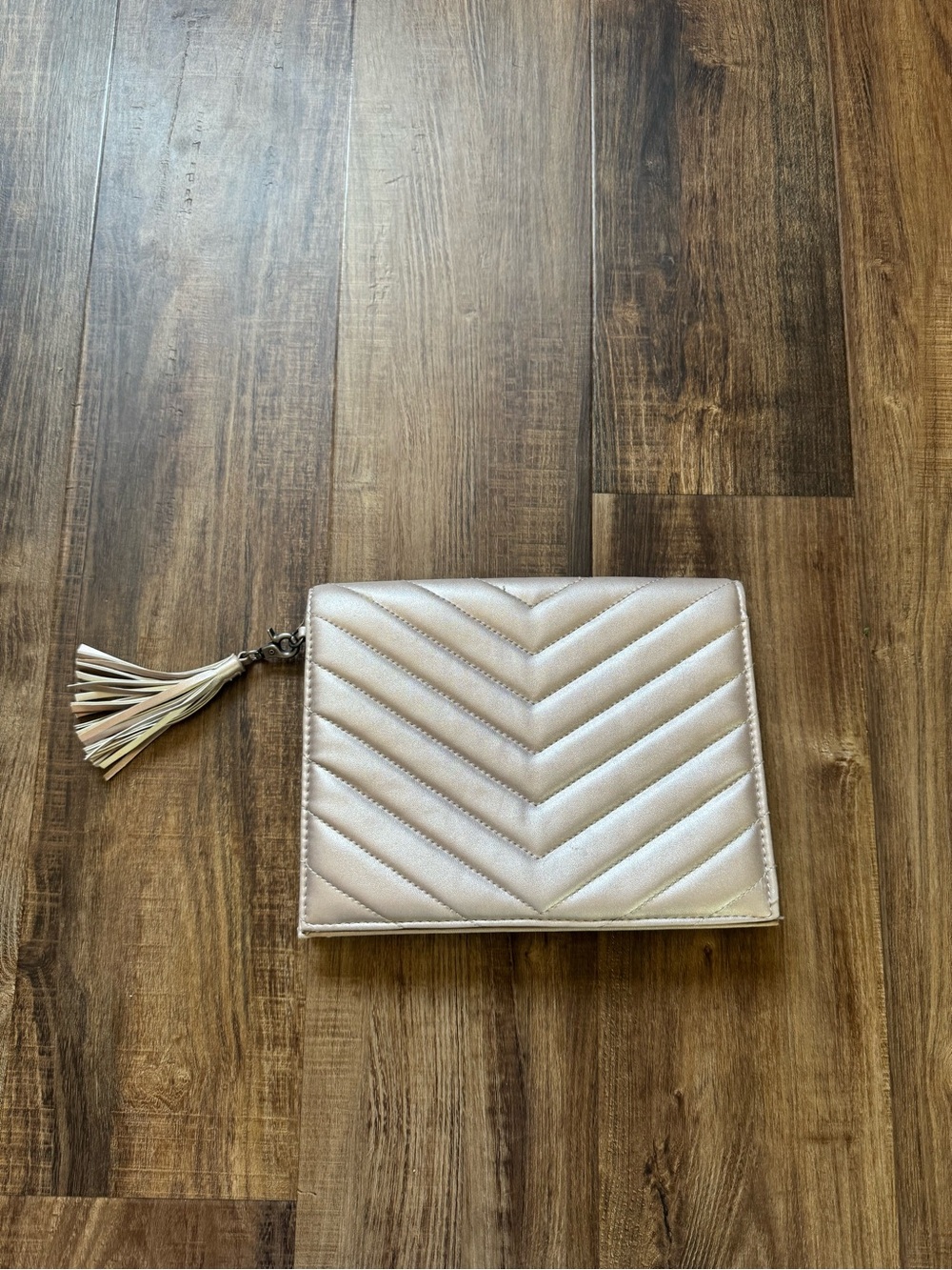 Neiman Marcus Metallic Silver Clutch